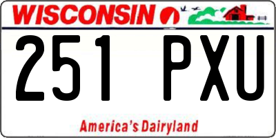 WI license plate 251PXU