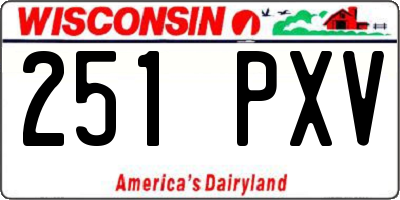WI license plate 251PXV
