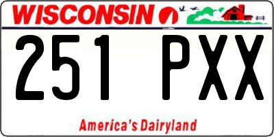 WI license plate 251PXX