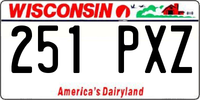 WI license plate 251PXZ