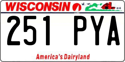 WI license plate 251PYA