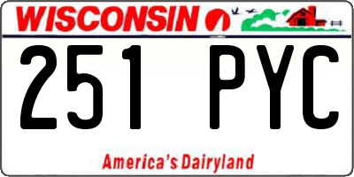 WI license plate 251PYC