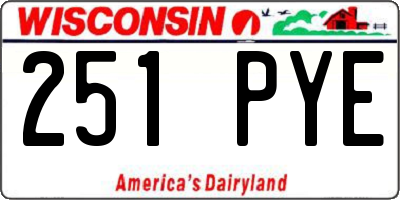 WI license plate 251PYE