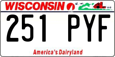 WI license plate 251PYF