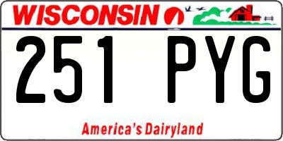WI license plate 251PYG