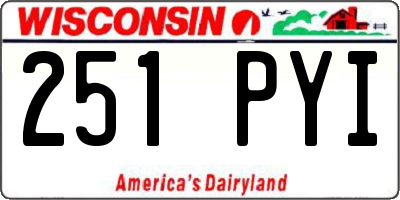 WI license plate 251PYI