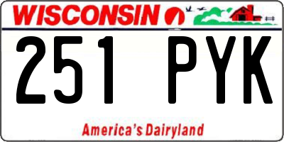 WI license plate 251PYK