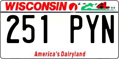 WI license plate 251PYN