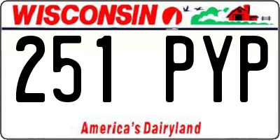 WI license plate 251PYP