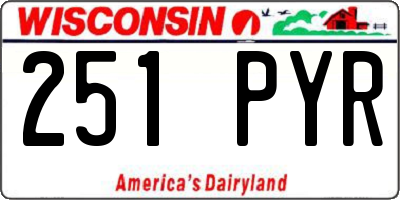 WI license plate 251PYR