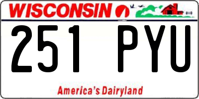 WI license plate 251PYU
