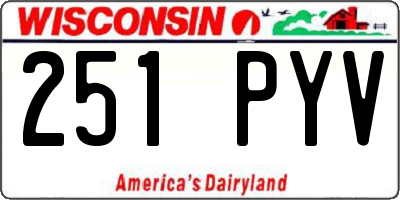 WI license plate 251PYV