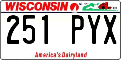 WI license plate 251PYX