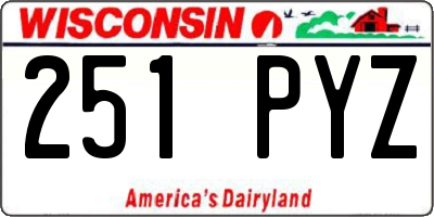 WI license plate 251PYZ