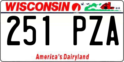 WI license plate 251PZA