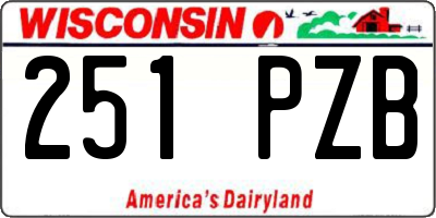 WI license plate 251PZB