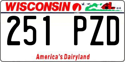 WI license plate 251PZD