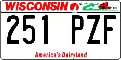 WI license plate 251PZF
