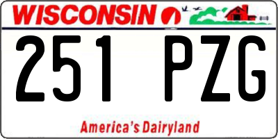 WI license plate 251PZG