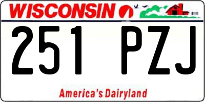 WI license plate 251PZJ