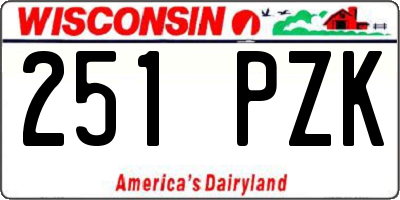 WI license plate 251PZK