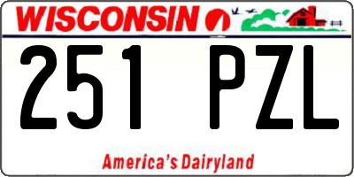 WI license plate 251PZL