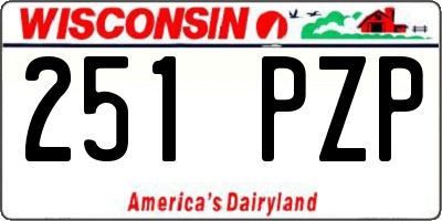 WI license plate 251PZP