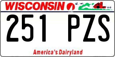 WI license plate 251PZS