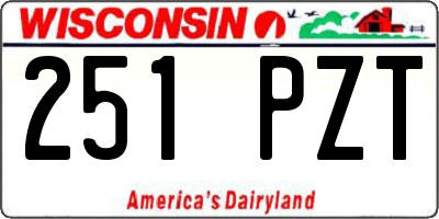 WI license plate 251PZT