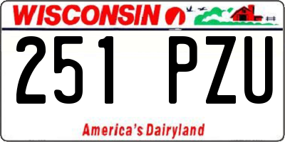 WI license plate 251PZU