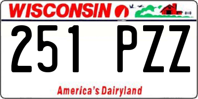 WI license plate 251PZZ