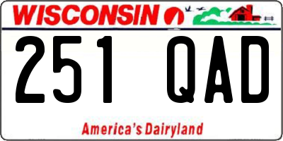 WI license plate 251QAD