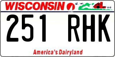 WI license plate 251RHK