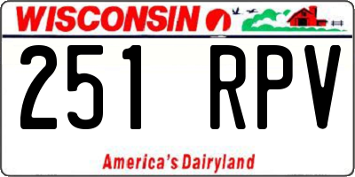 WI license plate 251RPV