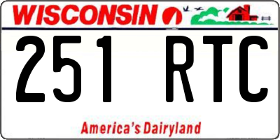 WI license plate 251RTC