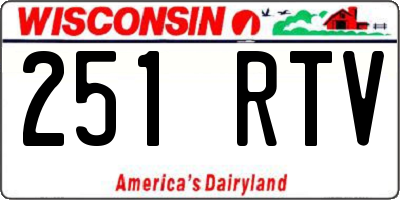 WI license plate 251RTV