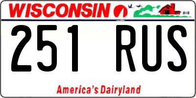 WI license plate 251RUS