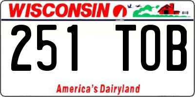 WI license plate 251TOB