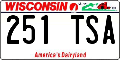 WI license plate 251TSA