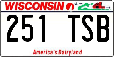 WI license plate 251TSB