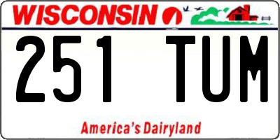 WI license plate 251TUM