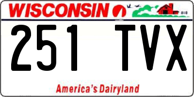 WI license plate 251TVX