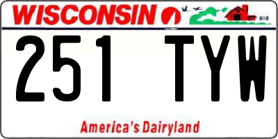 WI license plate 251TYW