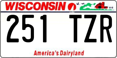 WI license plate 251TZR