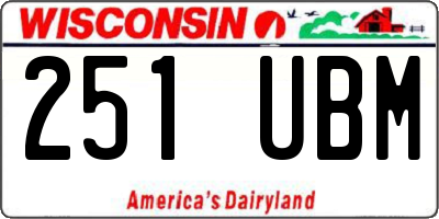 WI license plate 251UBM