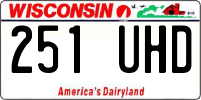 WI license plate 251UHD