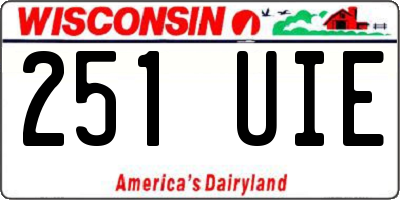 WI license plate 251UIE