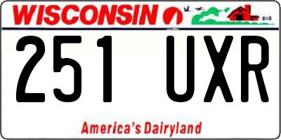 WI license plate 251UXR