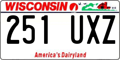 WI license plate 251UXZ