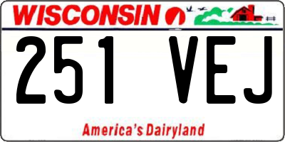 WI license plate 251VEJ